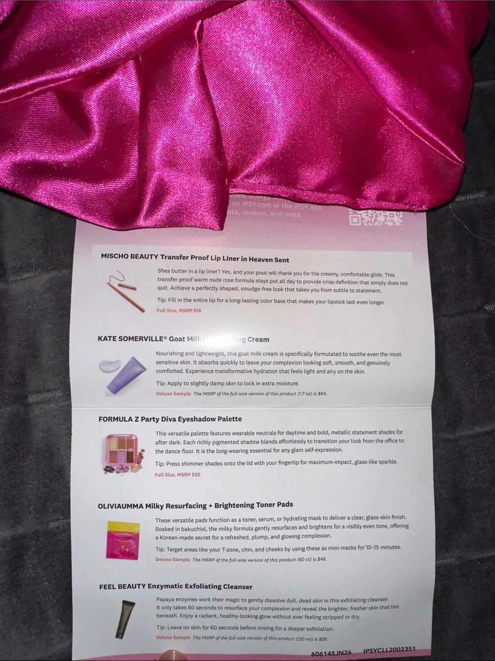 IPSY Pink Bubble Mailer + Cosmetic Bags Set